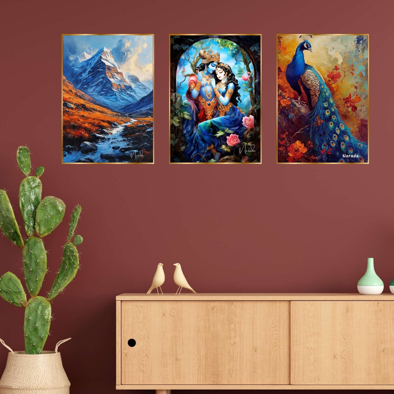 Set of Three Wall Paintings for Wall Dacoration Golden Framed Wall Paintings for Living Room & Bedroom Wall Art for Home Decoration & Office Wall Décor (24×18 inch CH-GD3-1)