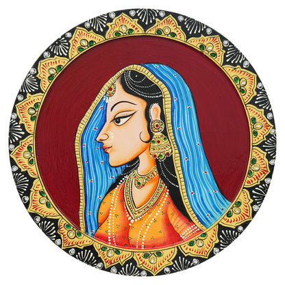 Rajasthani Pichwai Hand-Painted Pichhwai Plate For Home Décor