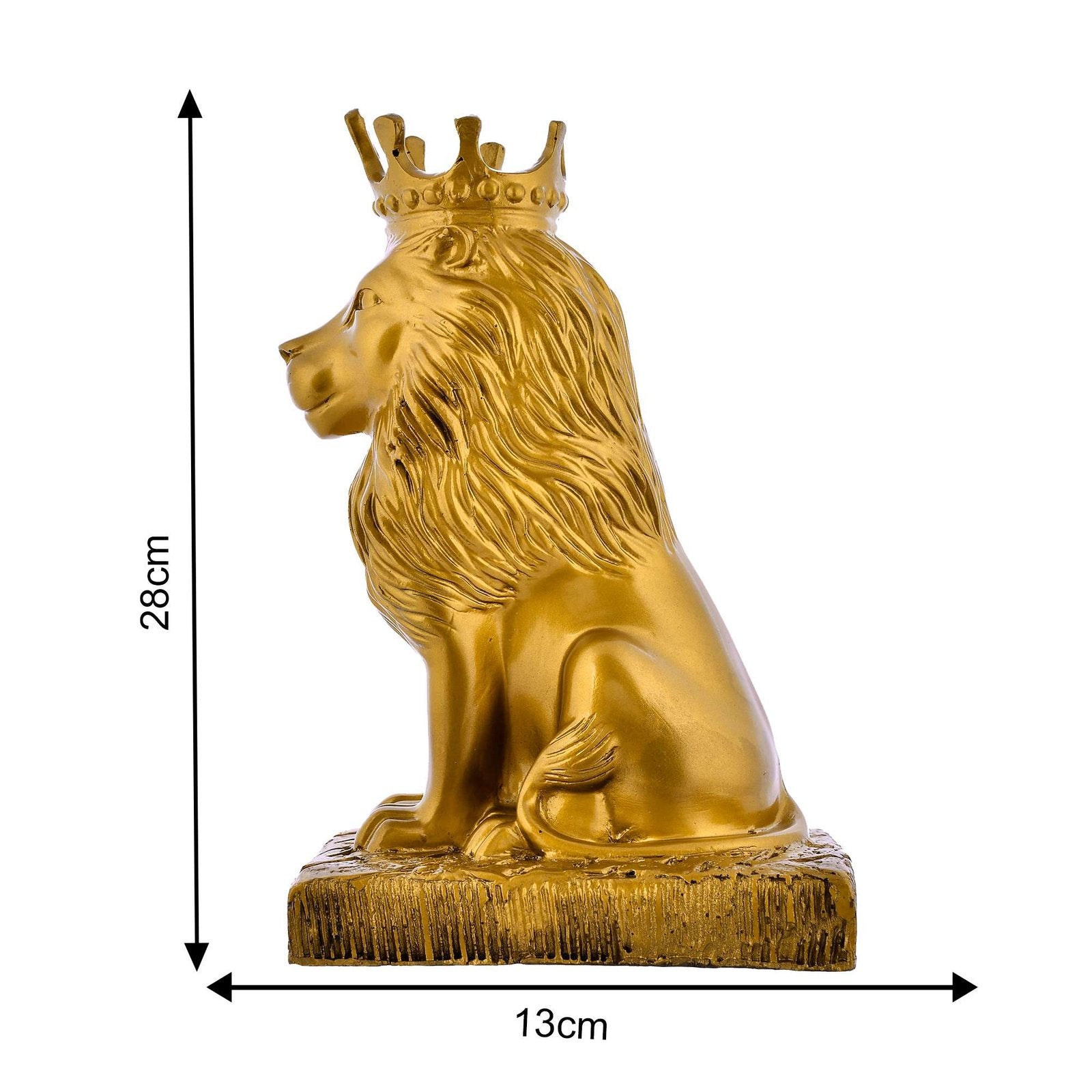 Lion Statue with Crown Sculpture