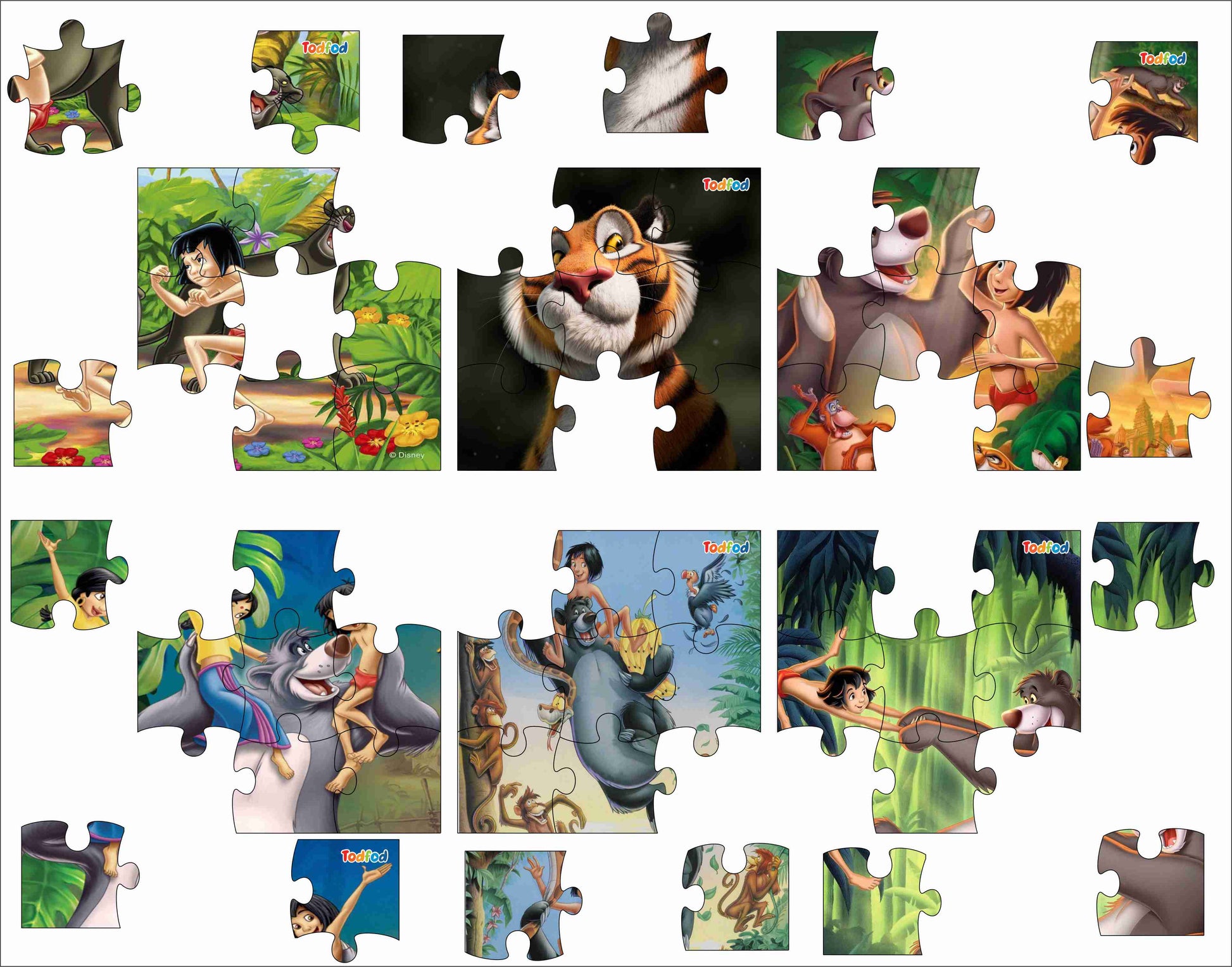 Wooden Jigsaw Puzzle - Jungle Book Mowgli & Friends