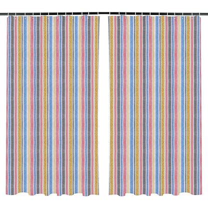 Kuber industries Lining Curtain for Bathroom Shower Curtain with 8 Rings Multicolor