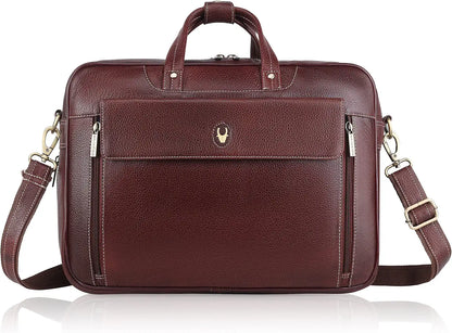 WildHorn Leather Laptop Bag for Men I Fits Upto 15.6 Inch Laptop/MacBook I Padded Laptop Compartment I Carry Handles with Adjustable Strap I DIMENSION : L-16 inch W-4 inch H-12 inch