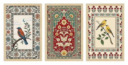 ArtX Paper Madhubani - 03 Paintings with Frame Set of 3