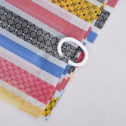 Kuber industries Lining Curtain for Bathroom Shower Curtain with 8 Rings Multicolor