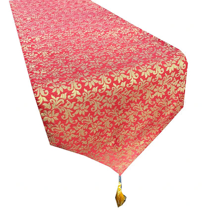 Pink Parrot-designer Durable Dopian Silk Table Runner Colour Multicolour
