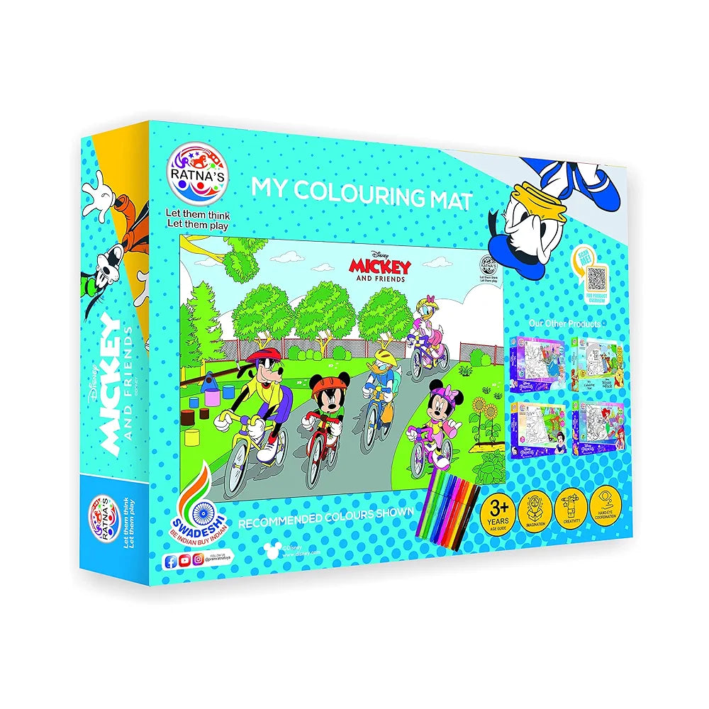RATNA'S My Colouring Mat Disney & Marvel Theme for Kids Washable and Reusable Coloring Kit, Big Size Mat  DIY Painting Kit 