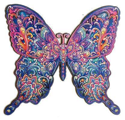 91knots Butterfly 72 Pieces Wooden Jigsaw Puzzle for Kids & Children 6+ | Animal Shape Butterfly Puzzle for 6-year Old Kids