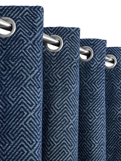 Saral Home Pacman Chenille Blackout Door Curtains Colour Navy