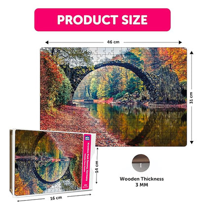 Mini Leaves 252 Piece Wooden Puzzle for Kids & Adults | Kromlau Park, Saxony Germany Jigsaw Puzzle | Educational Games & Puzzles