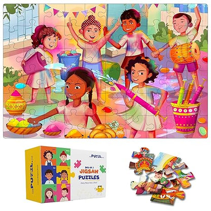 The Puzzl Co - Set of 2 Jigsaw Puzzles 60 Pcs Each Educational Puzzle Games for Boys Girls