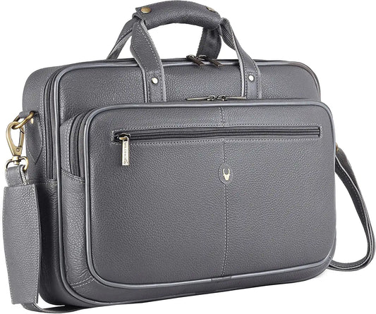WildHorn Leather 15 inch Laptop Bag for Men I Padded Laptop Compartment I Carry Handles with Adjustable Strap