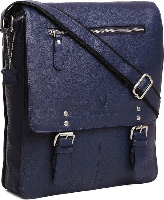 WildHorn® Original Leather 11.5 inch Messenger Bag for Men I Multipurpose Bag I Office Bag I Travel Bag with Adjustable Strap