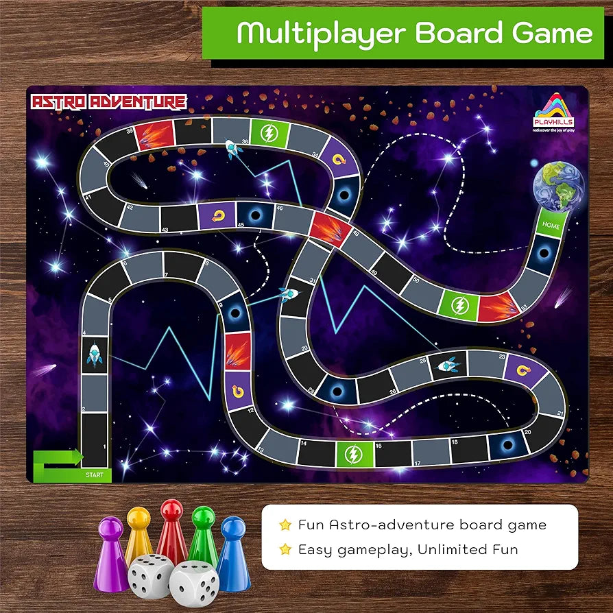 Playhills 2-in-1 Puzzle + Board Game, 108 pcs Solar System Jigsaw Puzzle with Astro Adventure Board Game for Children | Perfect Birthday & Learning Gift for Boys, Girls Age 6+ Years