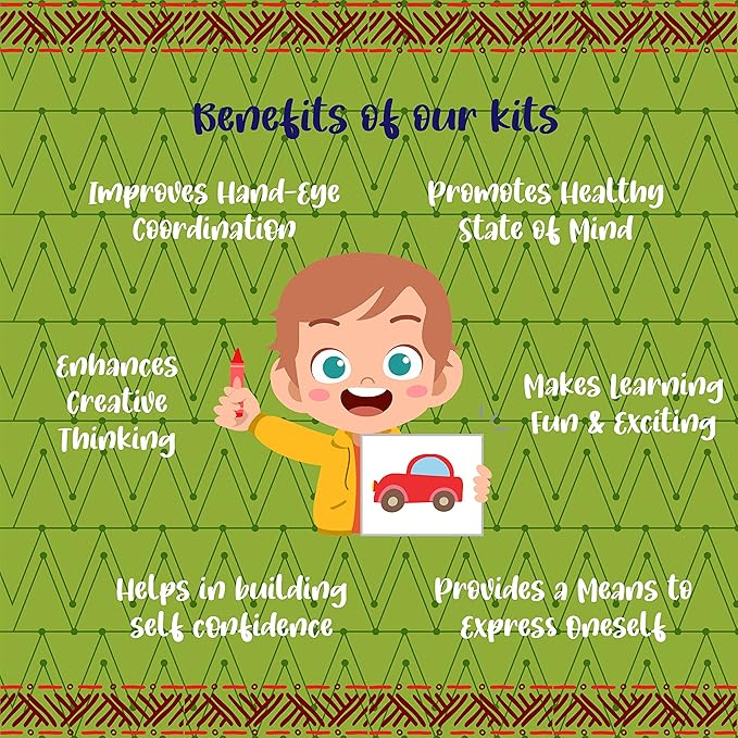 Kalakaram Paint Your Own Warli Art Serving Tray | Diy Serving Tray Painting for Adults and Kids