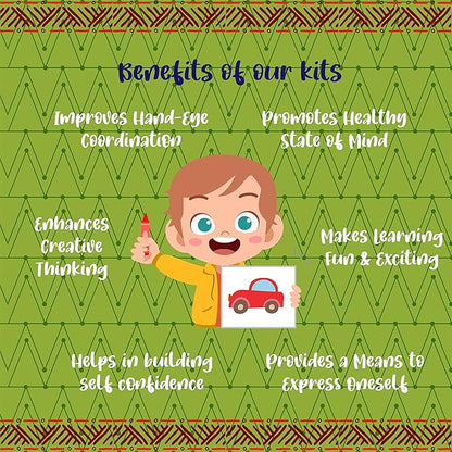 Kalakaram Paint Your Own Warli Art Serving Tray | Diy Serving Tray Painting for Adults and Kids