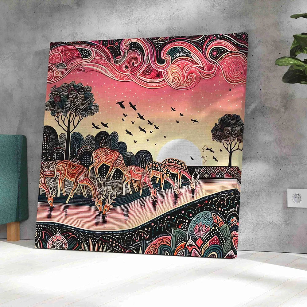 Livin'luxe Paintings Jungle Modern Art Canvas Home Decor Wall Paintings With Frame Painting