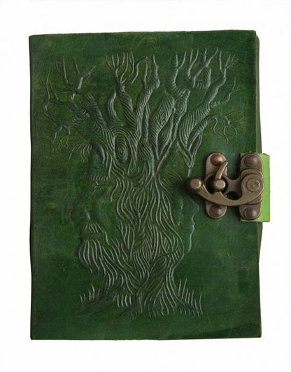 Craftshades – Metal Lock Dark Green Embossed Design 7″5 Handcrafted Leather Journal/Diary 200 page | 100% Genuine Leather