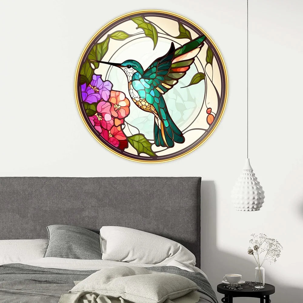 Livin'luxe Paintings Loving Couple Bird Modern Art Premium Sparkle Lamination Golden GR-26