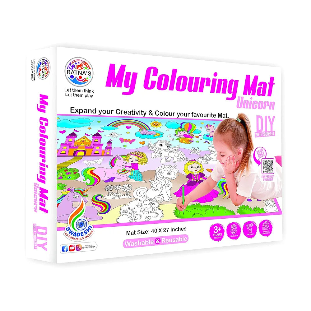 RATNA'S My Colouring MAT for Kids Reusable and Washable. Big MAT for Colouring. MAT Size 