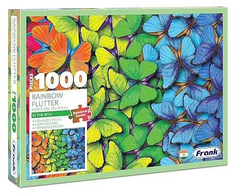 Frank Rainbow Flutter 1000 Pieces Jigsaw Puzzle for Kids 15+ Years and Adults Mental Boost - 34022