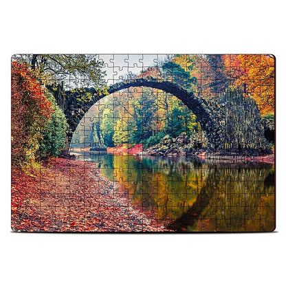 Mini Leaves 252 Piece Wooden Puzzle for Kids & Adults | Kromlau Park, Saxony Germany Jigsaw Puzzle | Educational Games & Puzzles