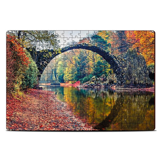 Mini Leaves 252 Piece Wooden Puzzle for Kids & Adults | Kromlau Park, Saxony Germany Jigsaw Puzzle | Educational Games & Puzzles