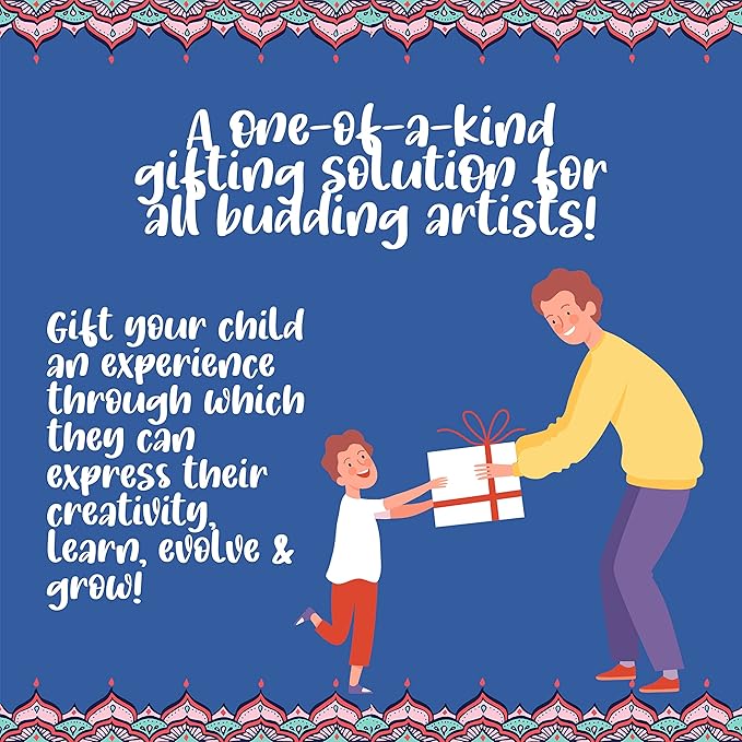 Kalakaram Diy Kalighat Kettle Painting Kit | Indian Ethnic Art Form Painting Kit | Foster Creativity & Self-expression in Kids | Educational Kit for Kids