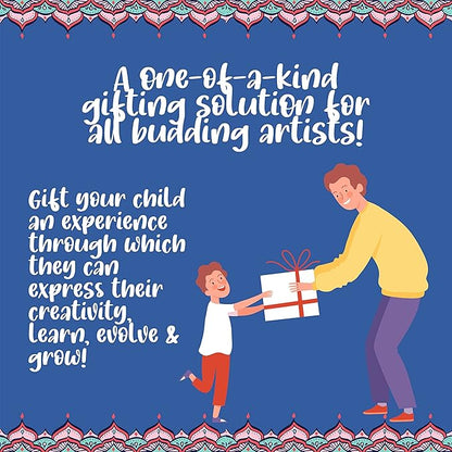 Kalakaram Diy Kalighat Kettle Painting Kit | Indian Ethnic Art Form Painting Kit | Foster Creativity & Self-expression in Kids | Educational Kit for Kids