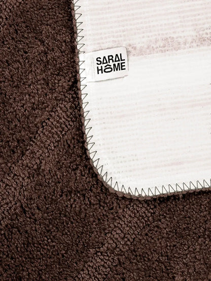 Saral Home Easy Living Home Striped Soft Microfiber Durable&washable Multipurpose Bedside Runner Colour Brown