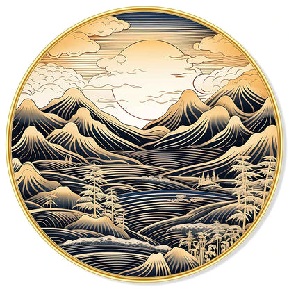 Livin'luxe Paintings Nature Scenery Abstract Modern Art Premium Sparkle Lamination Golden GR-22