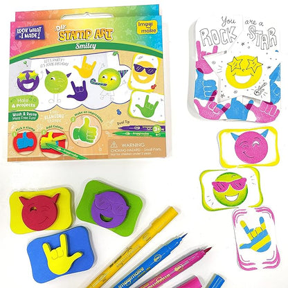 Imagimake Stamp Art Smiley Coloring & Stamping Set for Girls & Boys