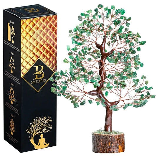 Bezavo Green Aventurine Crystal Tree Feng Shui Copper Wire