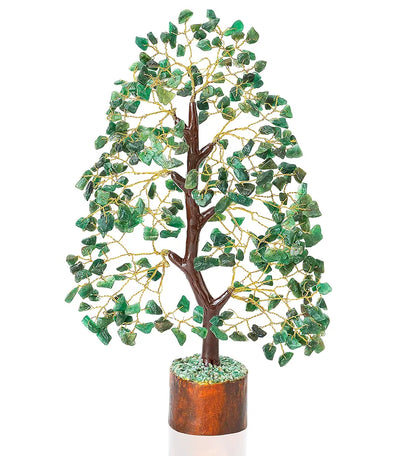 HindCraft Green Aventurine Crystal Tree Golden Wire 10-12 inch