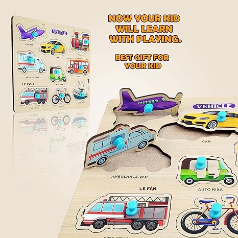 Highroof Transport Wooden Puzzle Kids Games Toys For Kids 3+ Jigsaw Puzzles For Adults Baby Learning