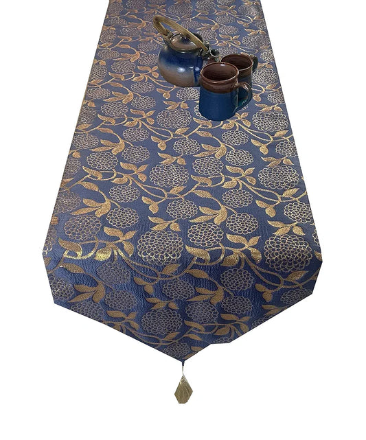 Pink Parrot Dopian Silk Sea Green Colour Table Runner 1 Pc-t 121