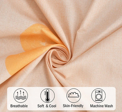 Fresh From Loom Floral Print 240 TC King Size Bedsheet Set Microfiber Anti Fade Includes 2 Pillow Covers Heart-Brown