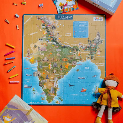 NESTA TOYS - Floor Puzzle & Game - India Map, Jigsaw & Toddler Puzzles, Educational Toy, Gifts for Boys & Girls Ages 3, 4, 5, 6, 7 | Geography for Kids 