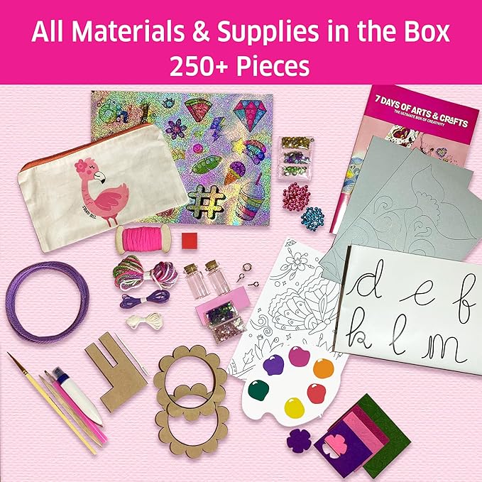Chalk and Chuckles 7 Days of Art and Craft Kit for Kids Age 8-12 | 30 Diy Activities - Diamond Art
