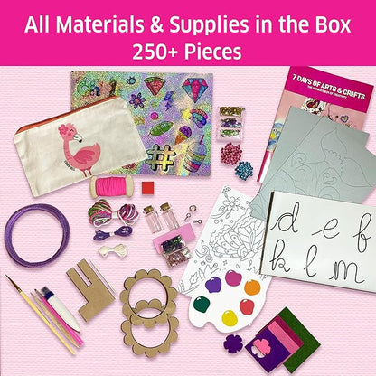 Chalk and Chuckles 7 Days of Art and Craft Kit for Kids Age 8-12 | 30 Diy Activities - Diamond Art