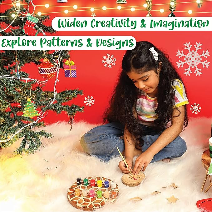 Kalakaram Diy Wooden Nativity Scene Painting Kit, Paint & Assemble Wooden Nativity Scene at Home, Christmas Theme Craft Kit | Activity Kit for Kids