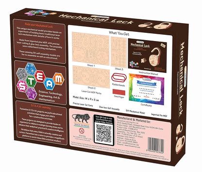 Funvention- For Little Scientist In Every for Kid Fantasy Build Working Lock Yourself Diy Mechanical Lock With Key Stem Learning Utility 