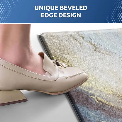 Luxe Home Columbo Anti-Fatigue Kitchen Mat Non-Slip Cushioned Comfort Mat Marble Swirl Pattern Standing Desk Mat Colour Texture