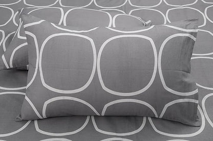Huesland by Ahmedabad Cotton 144 TC King Size Bedsheet Cotton with 2 Pillow Covers | Grey