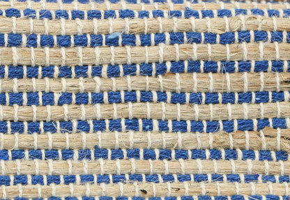 The Home Talk Natural Handcrafted Jute Rug Traditional Carpet For Living Room Navy Blue