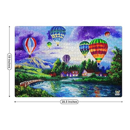 Webby Hot Air Balloons Wooden Puzzle for Teenager Fun & Challenging for Adult & 14+ Kids 1000 Pieces