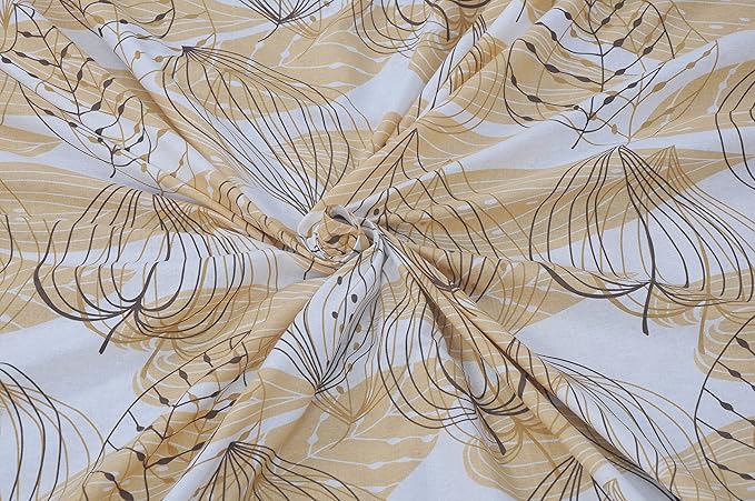 Huesland by Ahmedabad Cotton 144 TC Cotton Bedsheets for King Size Bed with 2 Pillow Covers | Brown & White