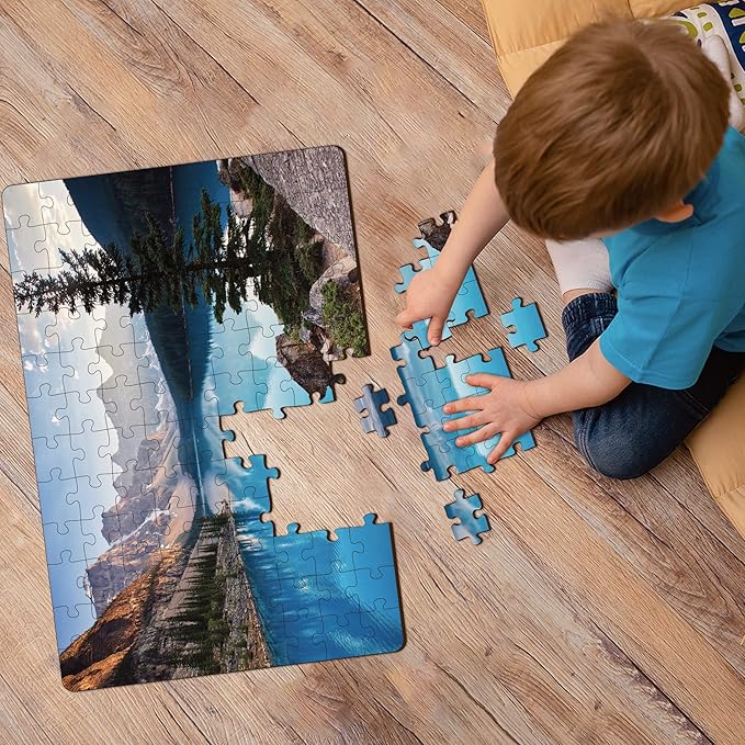 Mini Leaves Moraine Lake 108 Pieces Wooden Puzzle for Adults | Family Entertainment & Boarding Game