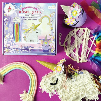 Kalakaram Wonderland Craft Box | Create 4 Wonderful Crafts With This Kit, for Kids Aged 5 and More | Diy Art and Craft Kit