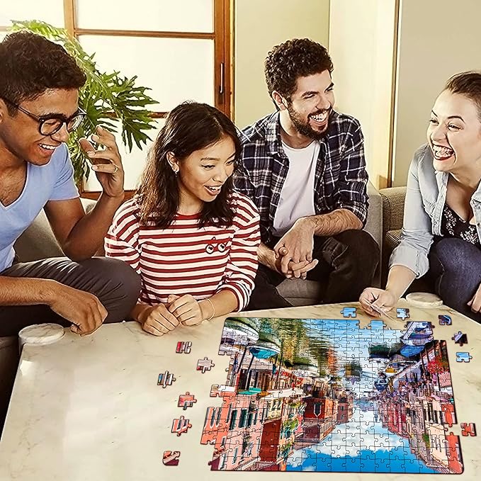 Mini Leaves 252 Piece Wooden Puzzle for Kids & Adults | Clinque Terre, Italy Jigsaw Puzzle | Fun & Challenging | Educational Games & Puzzles