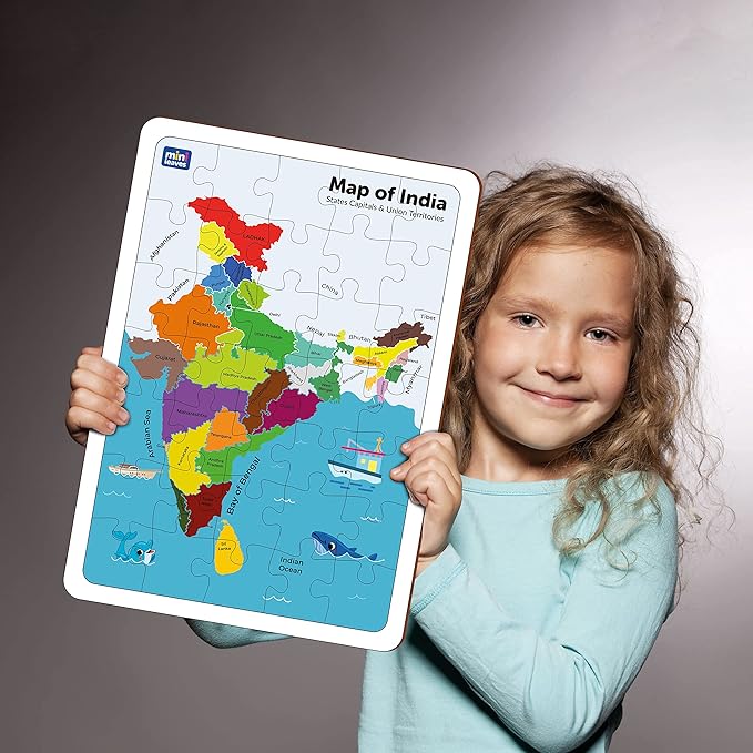 Mini Leaves 35 Piece Wooden Puzzle | India Map Puzzle for Kids | Wooden Jigsaw Puzzle | Educational Toys for Kids 3+ Years